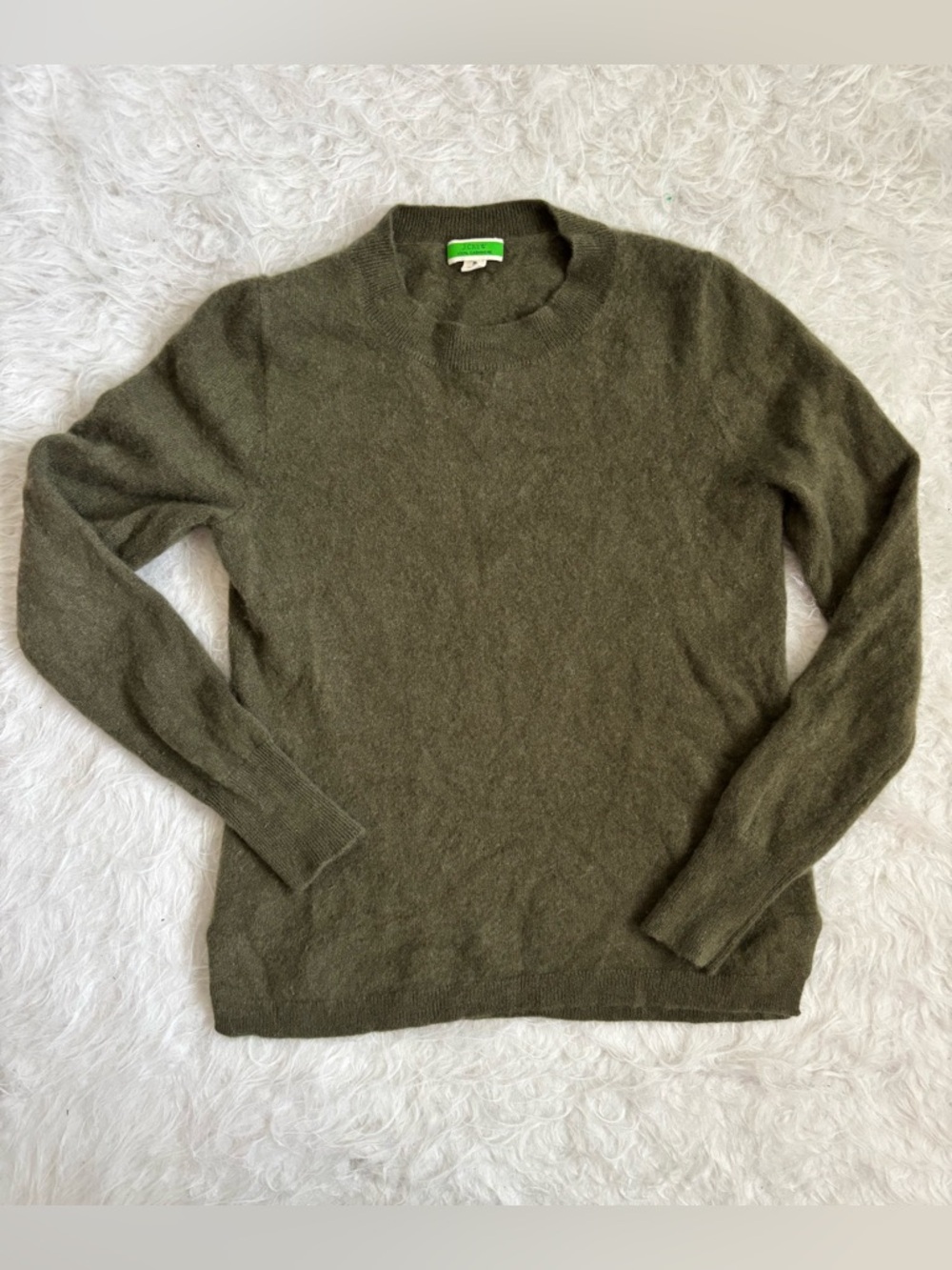 J. Crew 100% Cashmere Olive Crewneck Sweater for Women